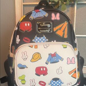 Loungefly Disney Kids Backpack - Black, White, and Multicolor
